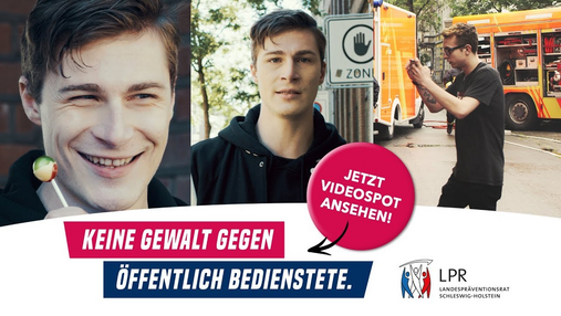 Video zum Thema "Gewalt am Arbeitsplatz": Zu sehen ist die Kampagne des Landes Schleswig-Holstein, die für mehr Respekt für Beschäftigte des öffentlichen Dienstes wirbt.