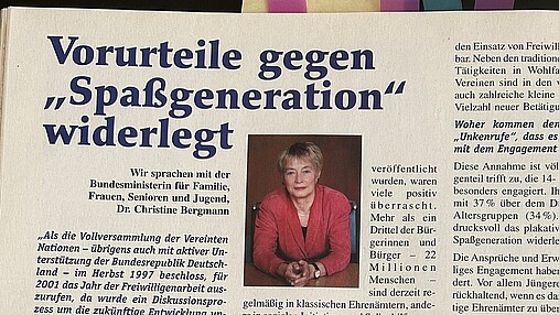 Das Foto zeigt das Layout des Interviews im Magazin Betreff.