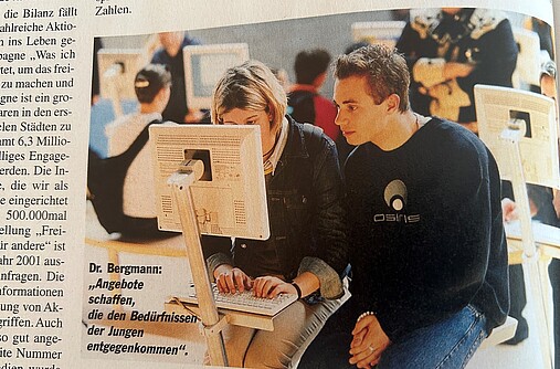 Das Foto zeigt das Layout des Interviews im Magazin Betreff.