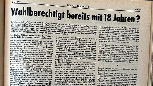 Wahlberechtigt bereits mit 18 Jahren?